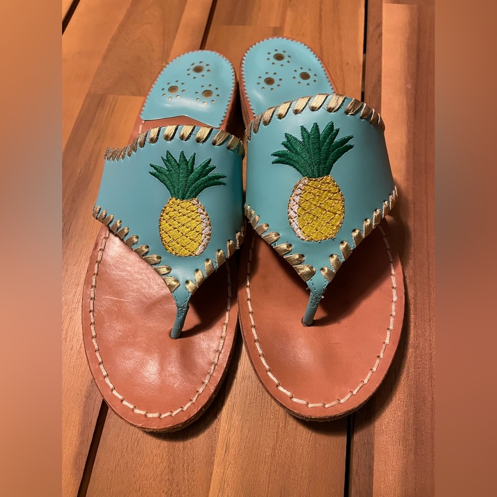 Pineapple Sandal in Teal and Gold by Jack Rogers
